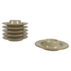 Set de 6 coquetiers en céramique moucheté beige
