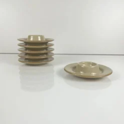 Set de 6 coquetiers en céramique moucheté beige