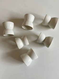 Set de 6 coquetiers en faïence fine terre de fer fin 19e