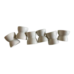 Set de 6 coquetiers en faïence fine terre de fer fin 19e