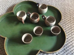 Set de 7 coquetiers en grès