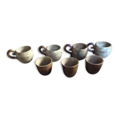 Set de 7 coquetiers en grès