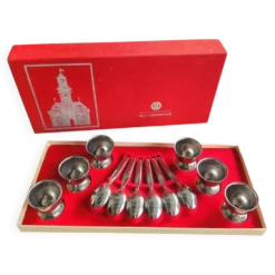 Set de 6 coquetiers et cuillères Guy Degrenne