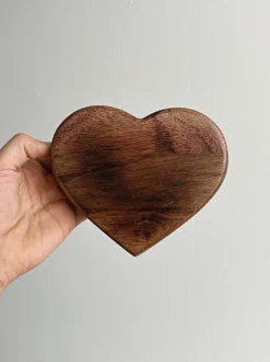 Set de 3 coupelles cœur en bois
