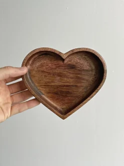 Set de 3 coupelles cœur en bois