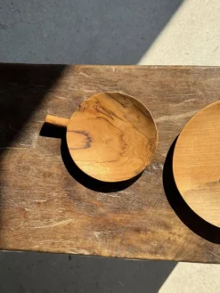 Set de 2 coupelles de service en teck d'Indonésie D14 &D25
