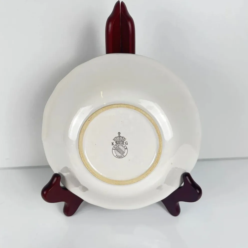 Set de 6 coupelles, modèle Réverbère par KG Lunéville, motif tulipe et rose