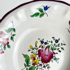 Set de 6 coupelles, modèle Réverbère par KG Lunéville, motif tulipe et rose