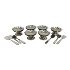 Set de 6 coupes à glace et petites cuillières