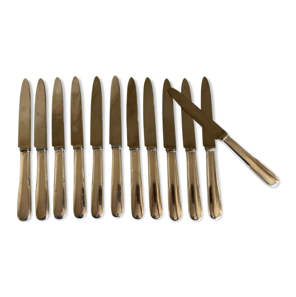 Set de 12 couteaux de brasserie à dessert Cluny Vieux Paris 1960