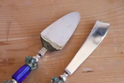 Set de couvert de service en verre bleu italien