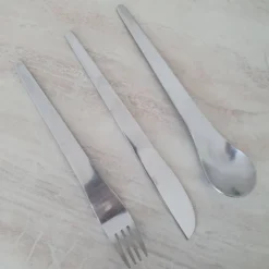 Set de 3 couverts en inox Space Age