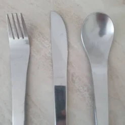 Set de 3 couverts en inox Space Age