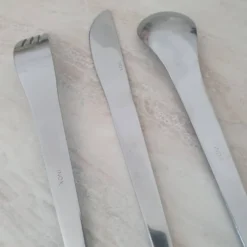 Set de 3 couverts en inox Space Age