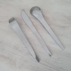 Set de 3 couverts en inox Space Age