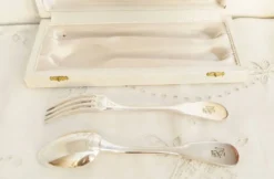 Set de couverts Ercuis en argent , 1 fourchette et 1 cuillère
