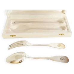 Set de couverts Ercuis en argent , 1 fourchette et 1 cuillère