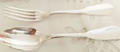 Set de couverts Ercuis en argent , 1 fourchette et 1 cuillère