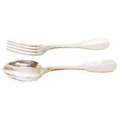 Set de couverts Ercuis en argent , 1 fourchette et 1 cuillère