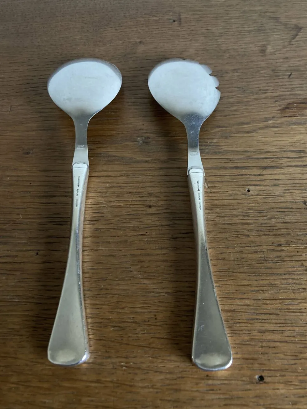 Set de couverts à salade midcentury Denmark Sorensen argent sterling 1959