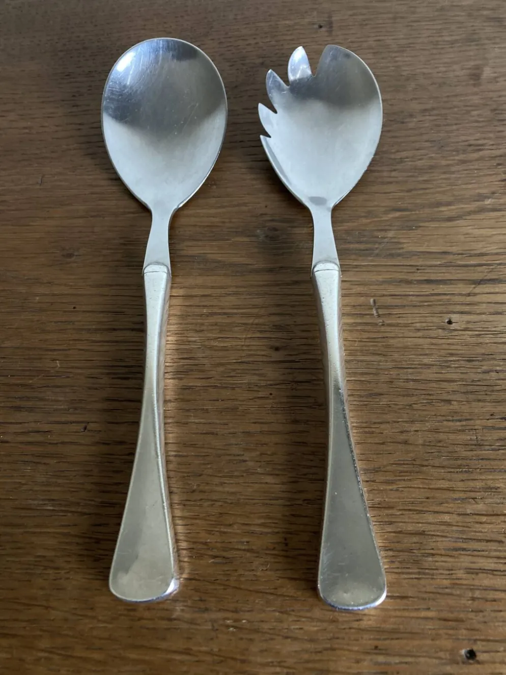 Set de couverts à salade midcentury Denmark Sorensen argent sterling 1959