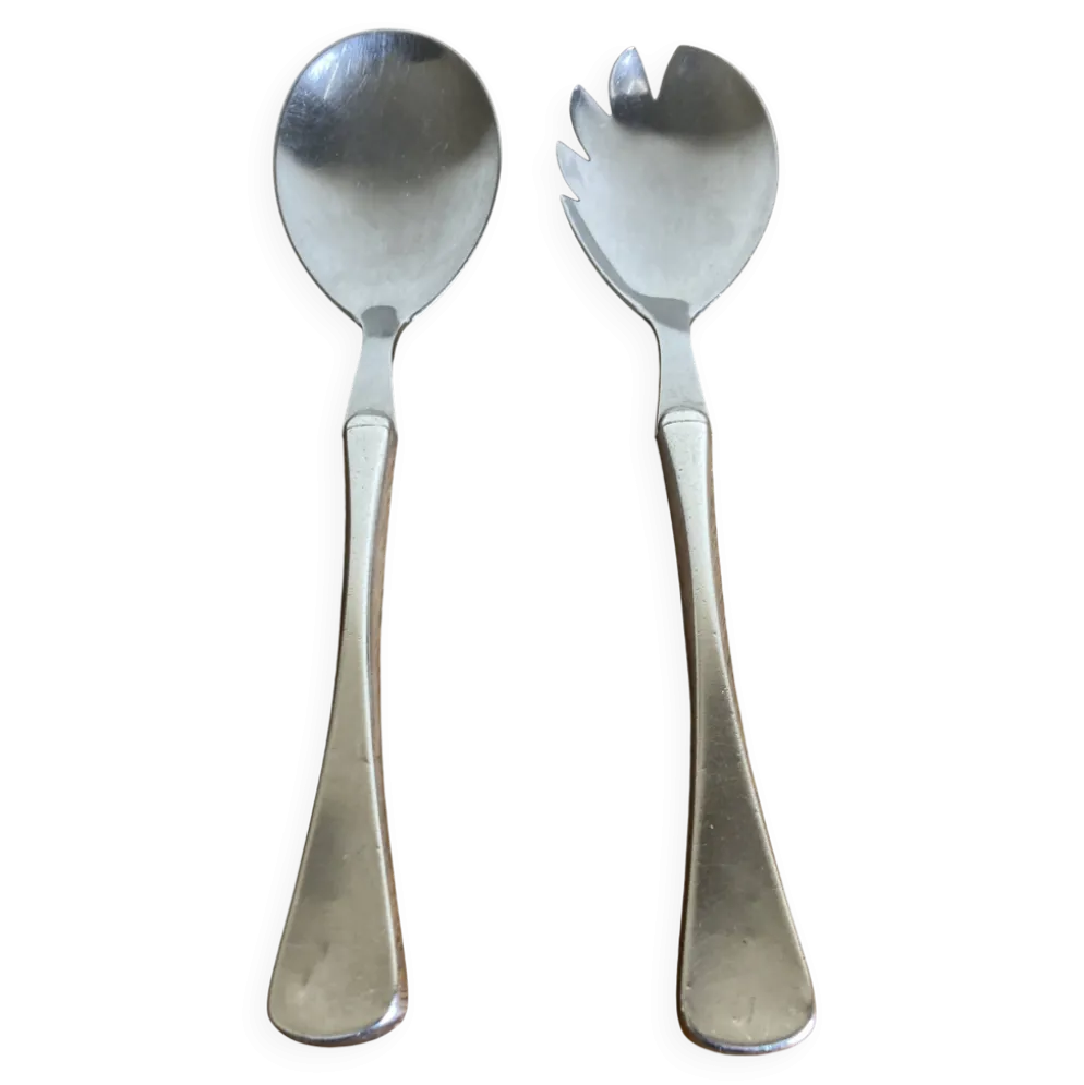Set de couverts à salade midcentury Denmark Sorensen argent sterling 1959
