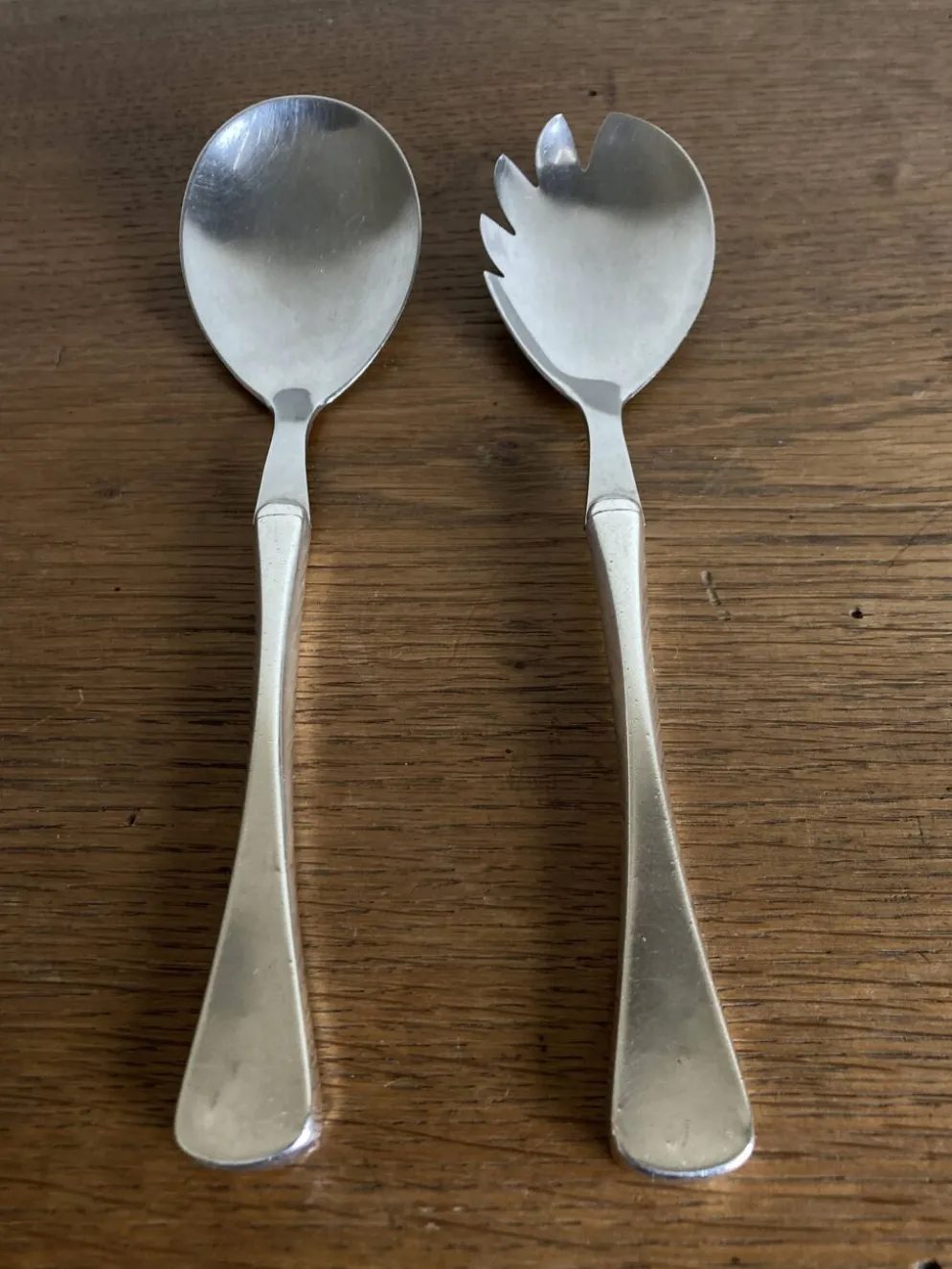Set de couverts à salade midcentury Denmark Sorensen argent sterling 1959