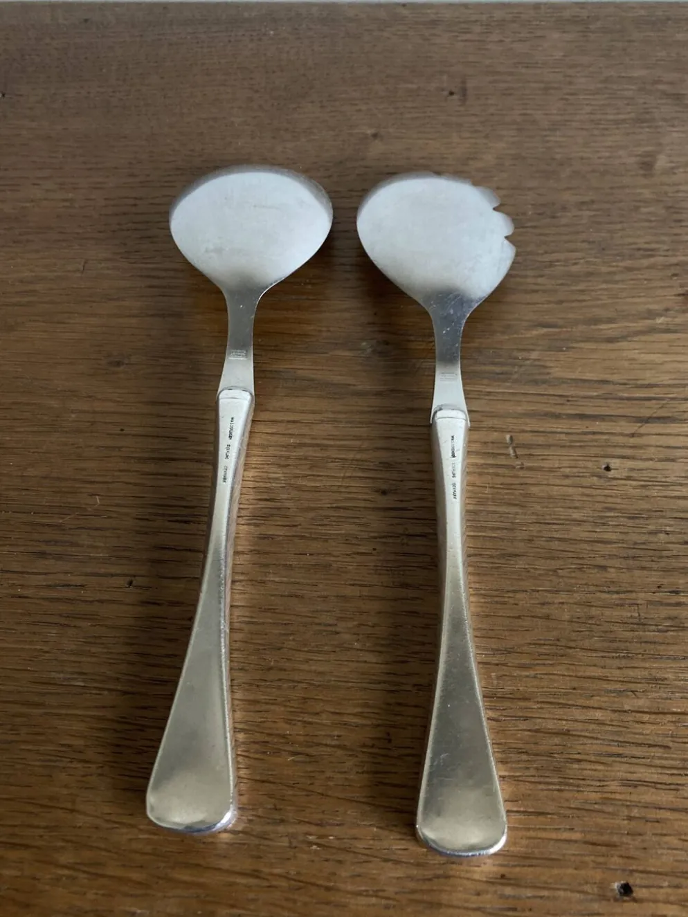 Set de couverts à salade midcentury Denmark Sorensen argent sterling 1959
