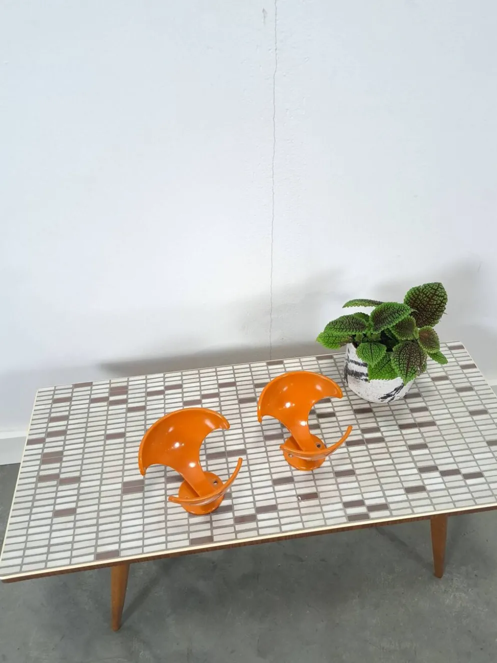 Set de 2 crochets orange de l'âge spatial, crochet mural, porte-manteau.