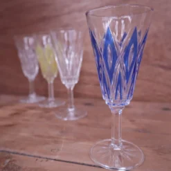 Set de 4 flûtes à champagne Arlequin verrerie de Reims / VMC