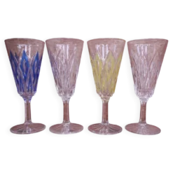 Set de 4 flûtes à champagne Arlequin verrerie de Reims / VMC