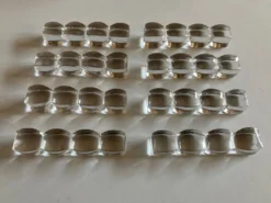 Set de 8 porte couteaux coussins modernistes en cristal sonnant 1940