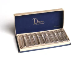 Set de 10 porte-couteaux Daum France en cristal, années 60