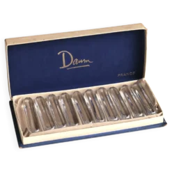 Set de 10 porte-couteaux Daum France en cristal, années 60