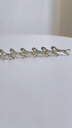 Set de 6 porte-couteaux en métal argenté