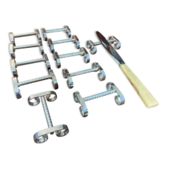 Set de 11 porte couteaux en métal argenté 1960