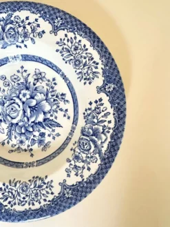 Set de six assiettes creuses anglaises, en céramique ironstone, motifs fleurs