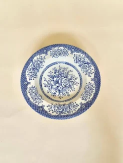 Set de six assiettes creuses anglaises, en céramique ironstone, motifs fleurs