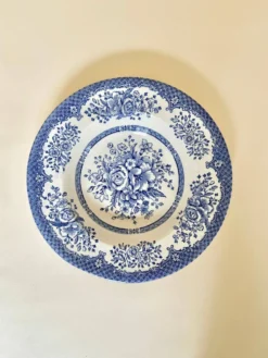 Set de six assiettes creuses anglaises, en céramique ironstone, motifs fleurs