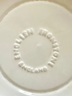 Set de six assiettes creuses anglaises, en céramique ironstone, motifs fleurs