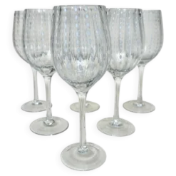 Set de six verres à vin blanc mouchetés