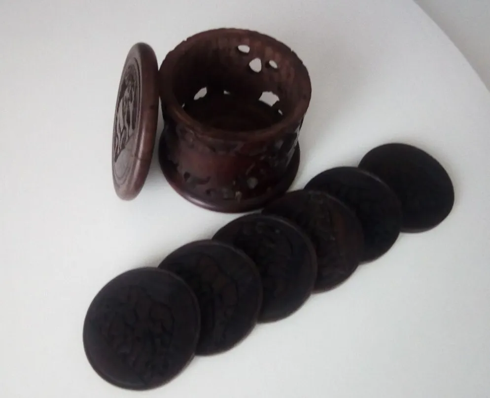 Set de sous verres en bois exotique