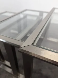 Set de tables gigognes en acier chromé Space Age