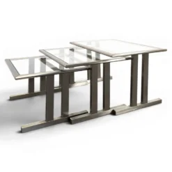 Set de tables gigognes en acier chromé Space Age