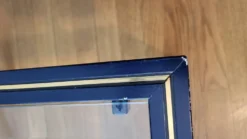 Set de 3 tables gigognes Pierre Vandel métal laqué bleu et plateau en verre, Français 1970 Vintage