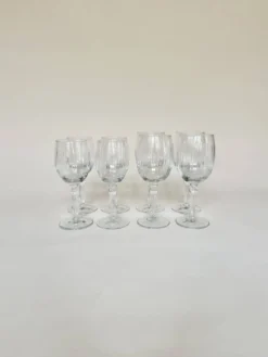 Set de 4 verres à eau et 4 verres à vin, verre tourbillonnant