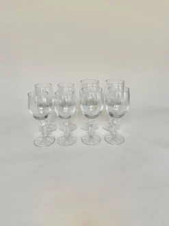 Set de 4 verres à eau et 4 verres à vin, verre tourbillonnant
