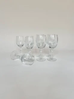 Set de 4 verres à eau et 4 verres à vin, verre tourbillonnant