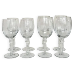 Set de 4 verres à eau et 4 verres à vin, verre tourbillonnant