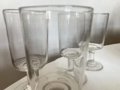 Set de 4 verres rouleau 19e en verre irrégulier